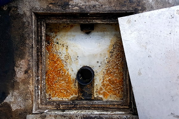 foul odors, slow drainage, and visible grease buildup are indications that your grease trap needs cleaning
